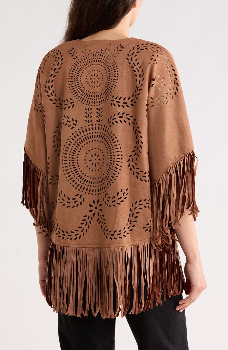 Forgotten Grace Fringe Faux Suede Jacket, Alternate, color, Camel