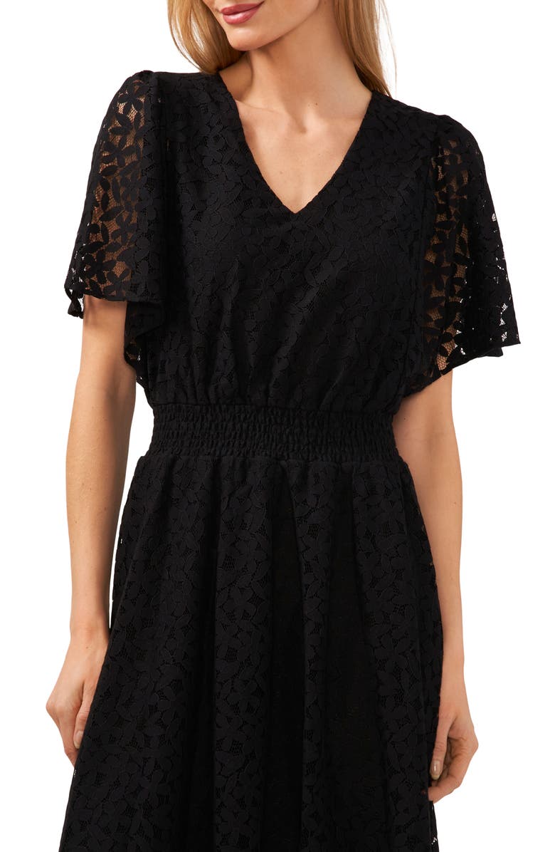 CeCe Floral Waist Smock Waist Maxi Dress, Alternate, color, 