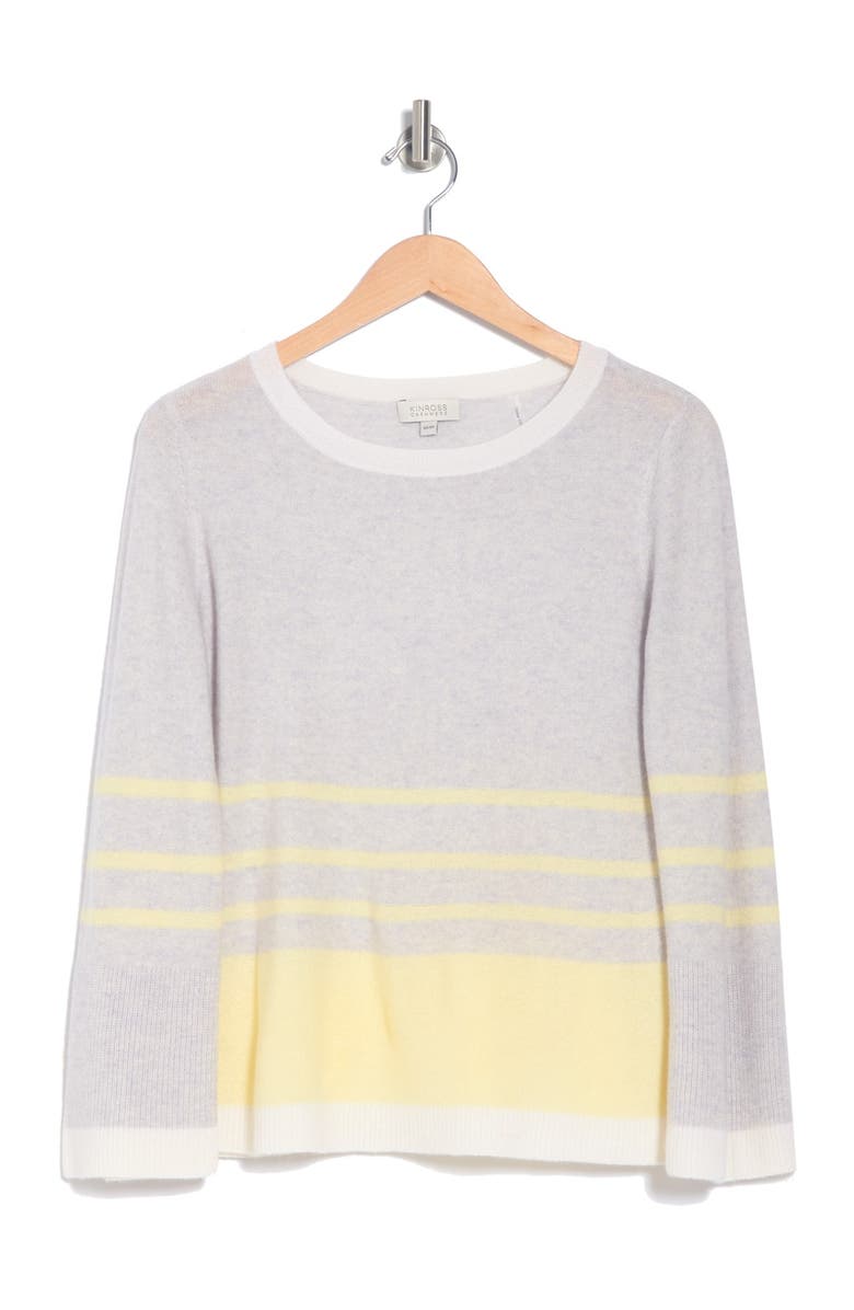 Kinross Stripe Crewneck Cashmere Sweater, Alternate, color, 