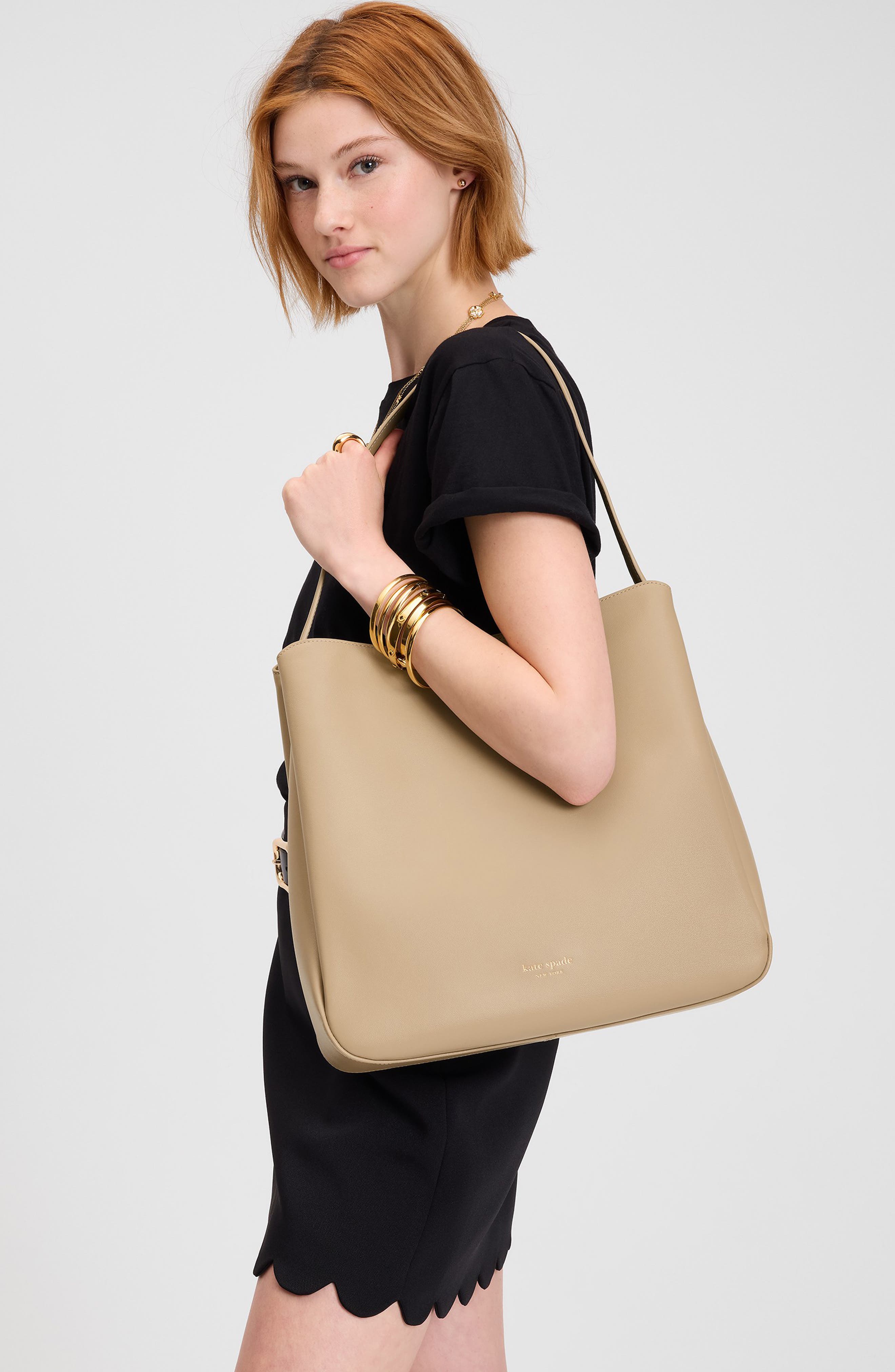 large grace leather shoulder bag, Alternate, color, TIMELESS TAUPE