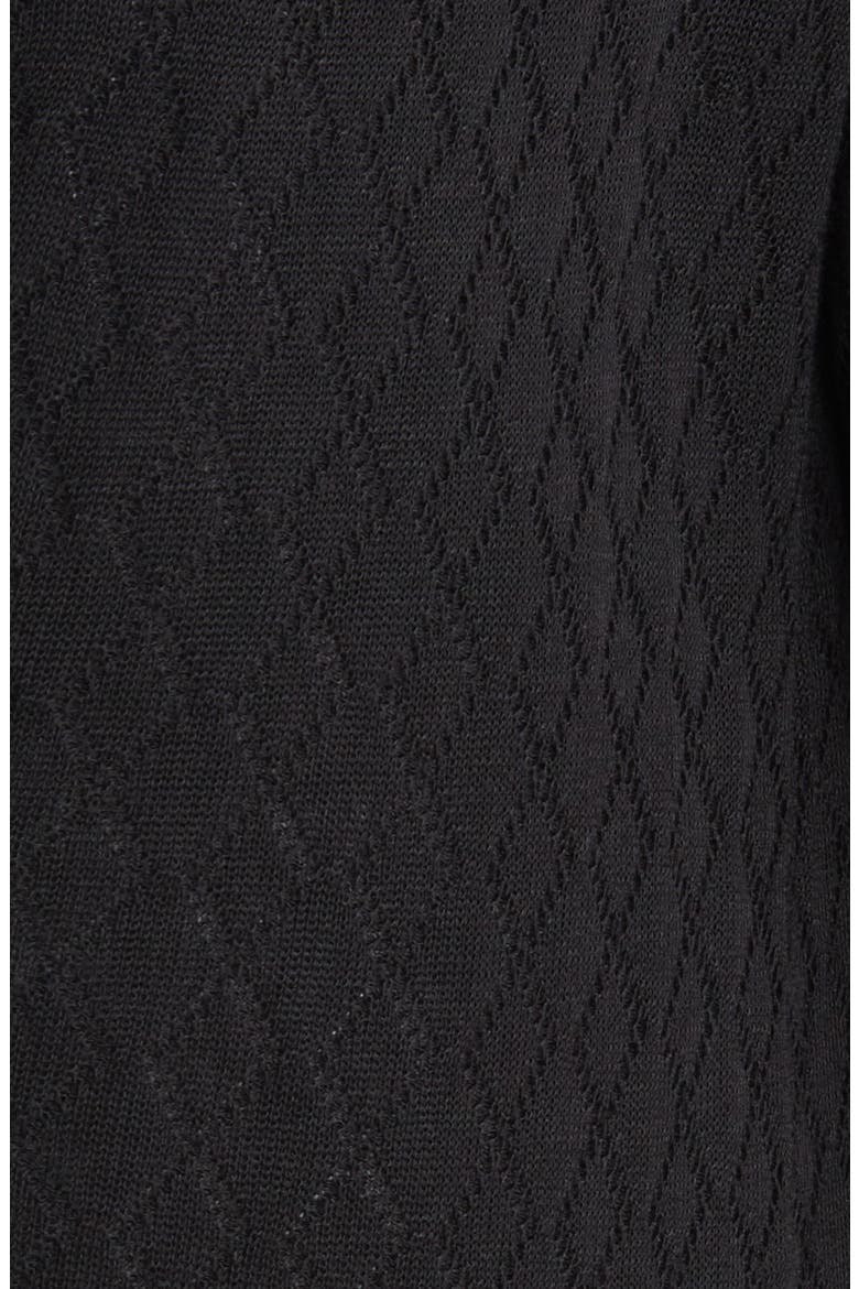 Pointelle Knit Duster Jacket, Alternate, color, BLACK/IVORY