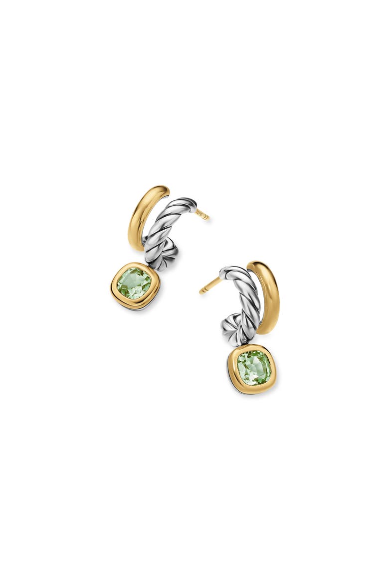 Mercer® Color Two-Row Drop Earrings, 19.5mm, Alternate, color, PRASIOLITE