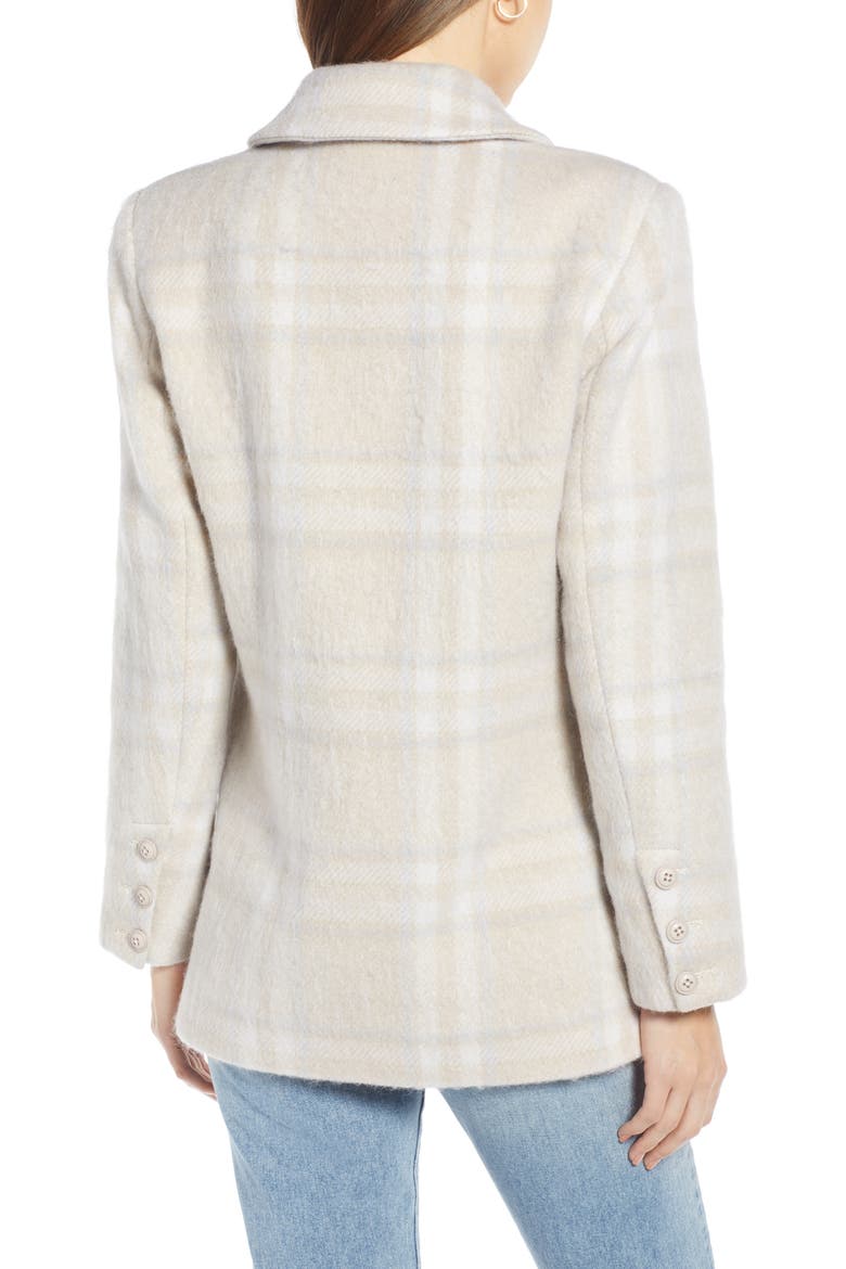 Double Breasted Plaid Jacket (Nordstrom Exclusive), Alternate, color, IVORY MULTI PLAID
