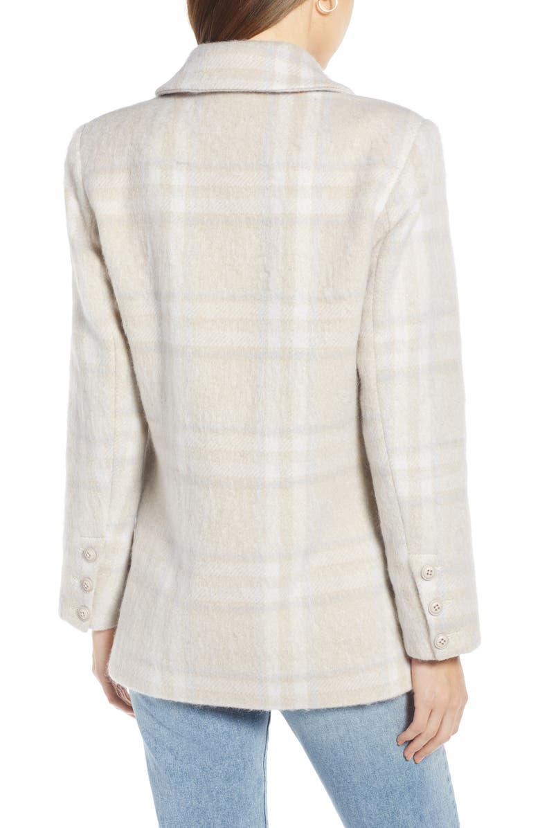 Something Navy Double Breasted Plaid Jacket, Alternate, color,