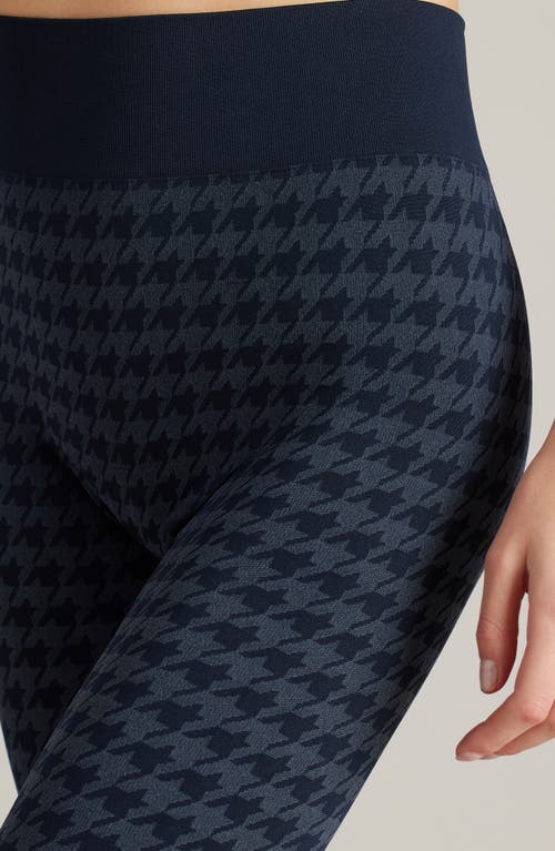 Rhone Houndstooth Seamless Base Layer Leggings In Navy Blue