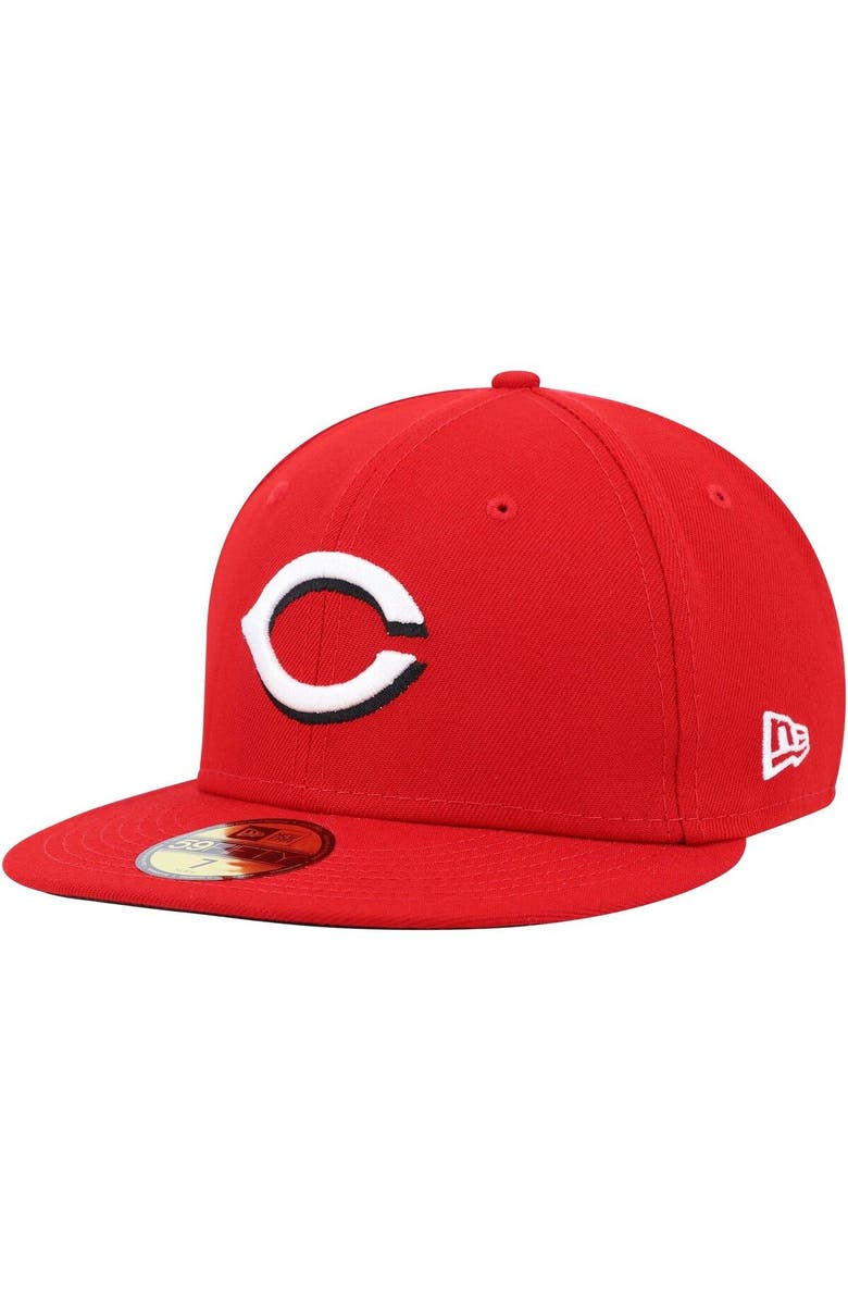 New Era Men's New Era Red Cincinnati Reds 9/11 Memorial Side Patch 59FIFTY Fitted Hat, Alternate, color, Red