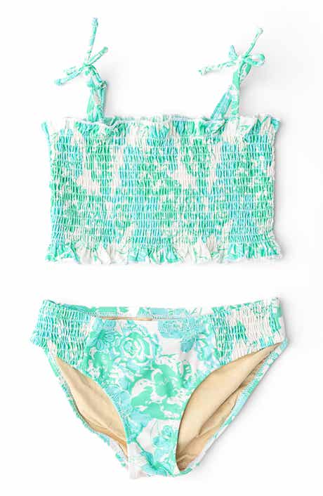 Shade Critters Kids' Charming Rose Smocked Two-Piece Swimsuit