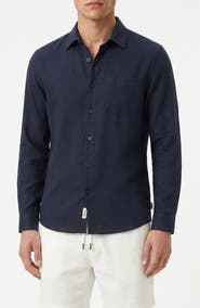 Onia Long Sleeve Linen Blend Button-Up Shirt