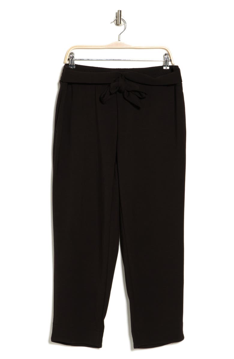 T Tahari Tie Waist Crop Scuba Pants, Alternate, color, 