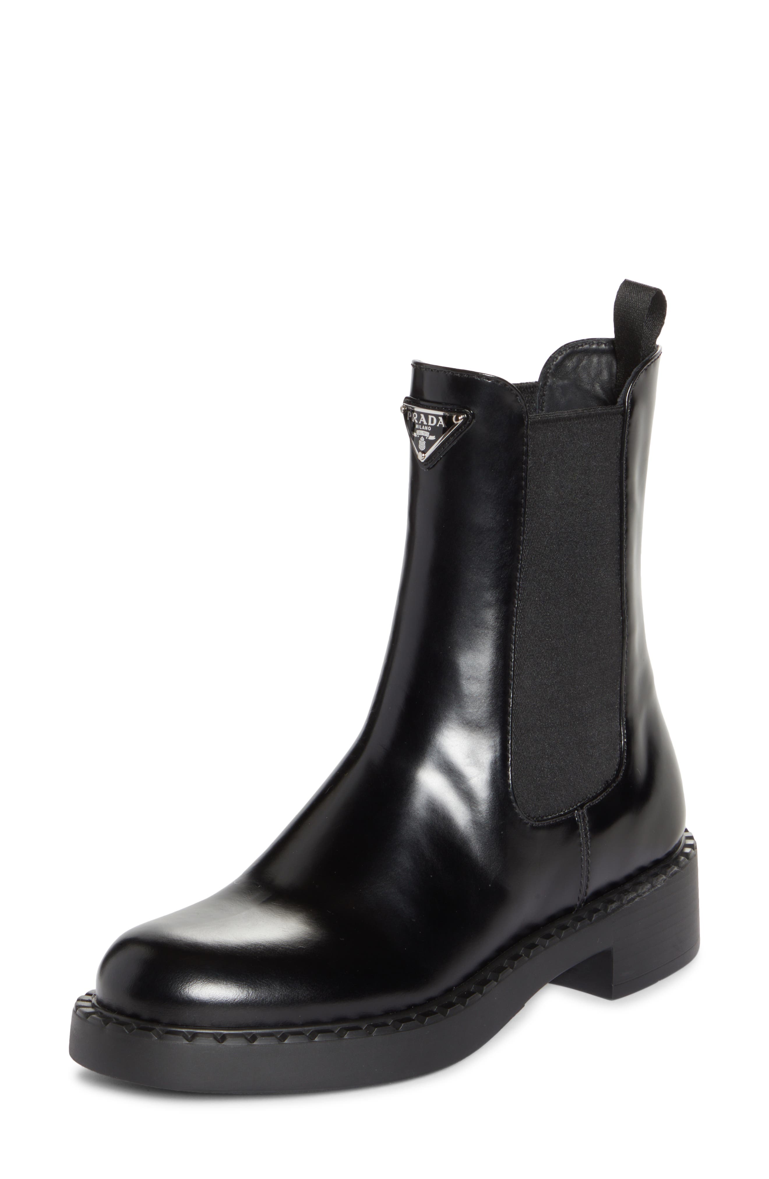 Prada Chocolate Chelsea Boot, Main, color, 