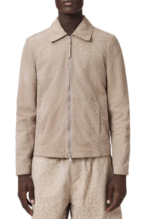 Hockley Debossed Animal Print Suede Jacket