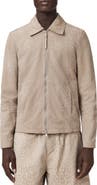 AllSaints Hockley Debossed Animal Print Suede Jacket