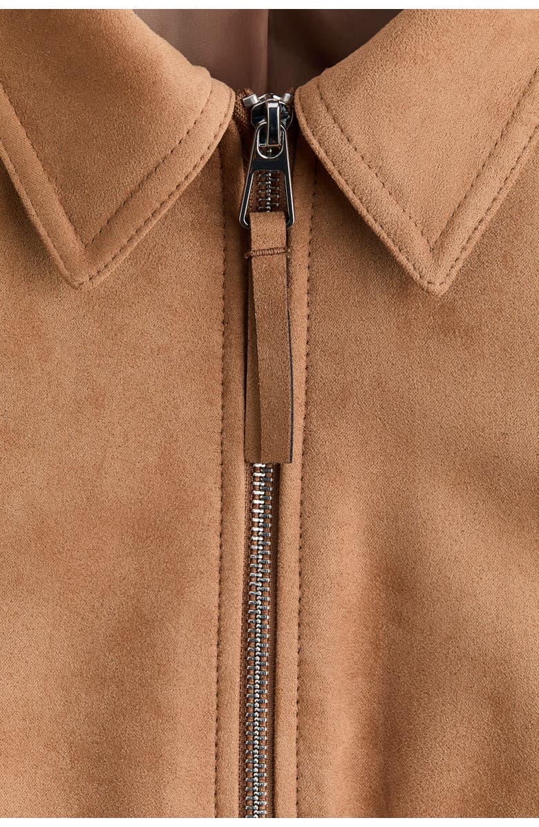 H&M Collared Bomber Jacket, Alternate, color, Dark Beige