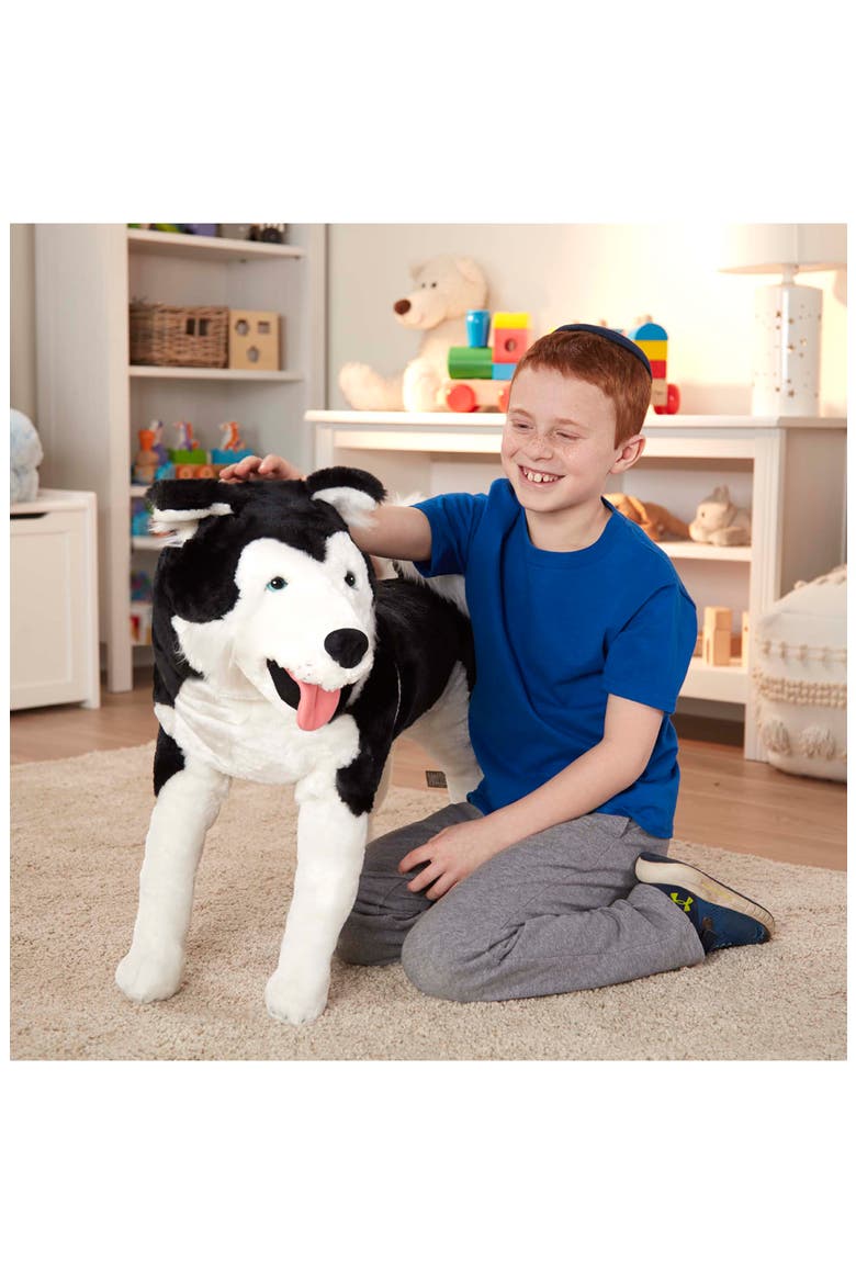 Oversize Plush Husky Dog, Alternate, color, 000