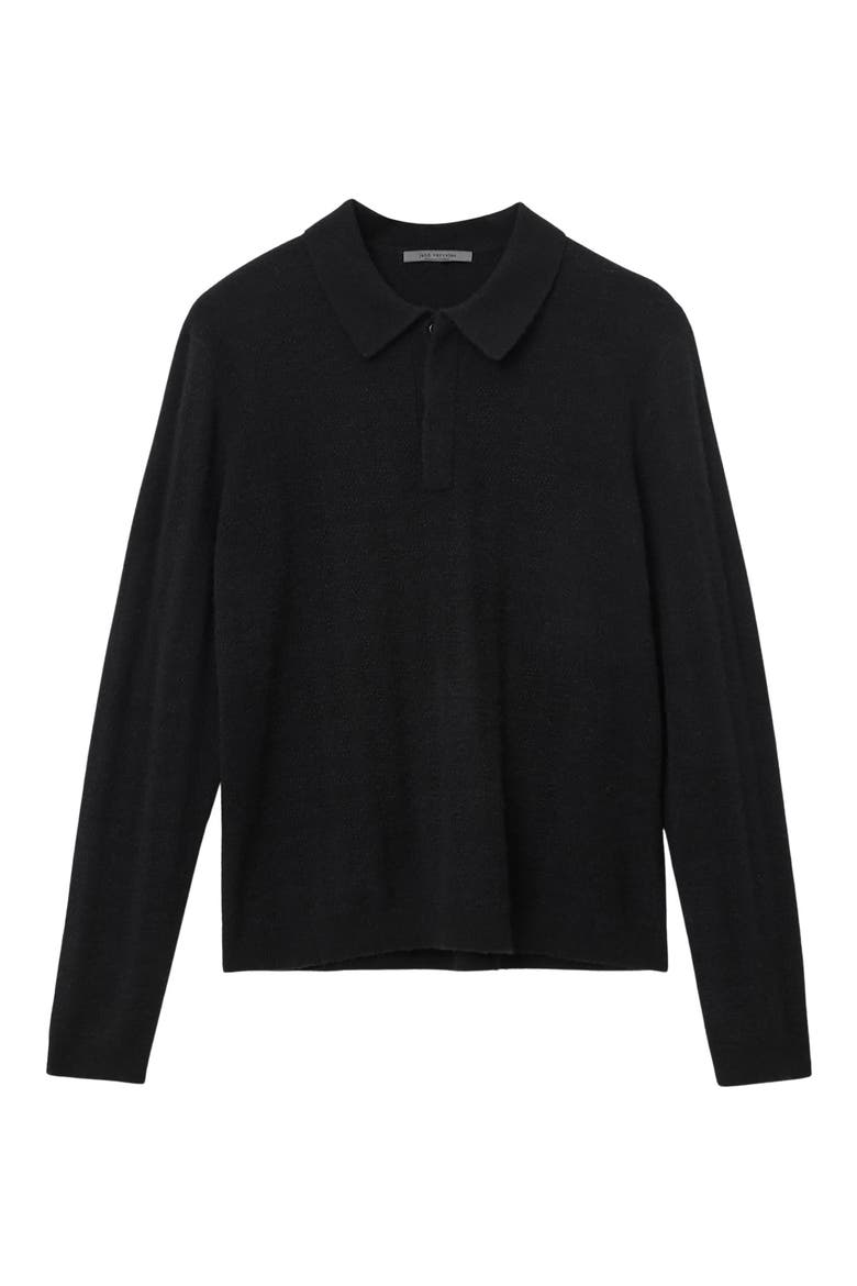 Macra Cashmere & Cotton Polo, Alternate, color, BLACK