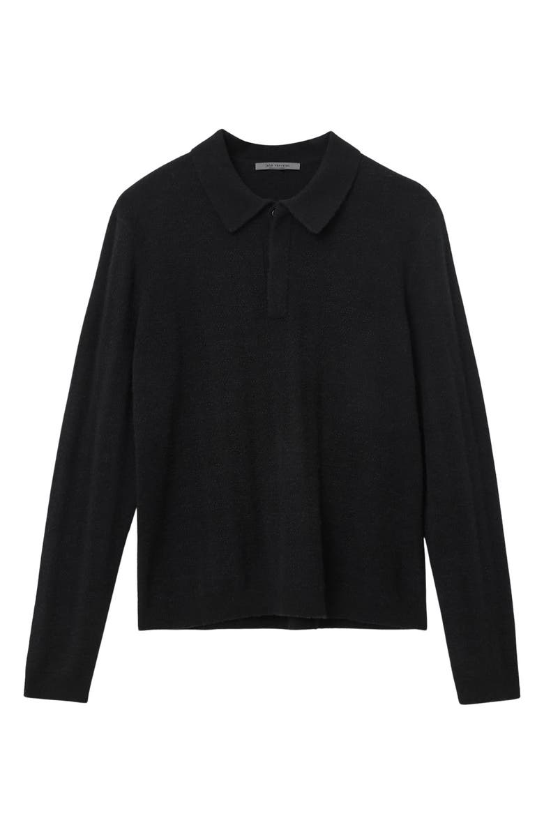 John Varvatos Macra Cashmere & Cotton Polo, Alternate, color, Black
