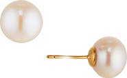 Nadri Freshwater Button Pearl Stud Earrings