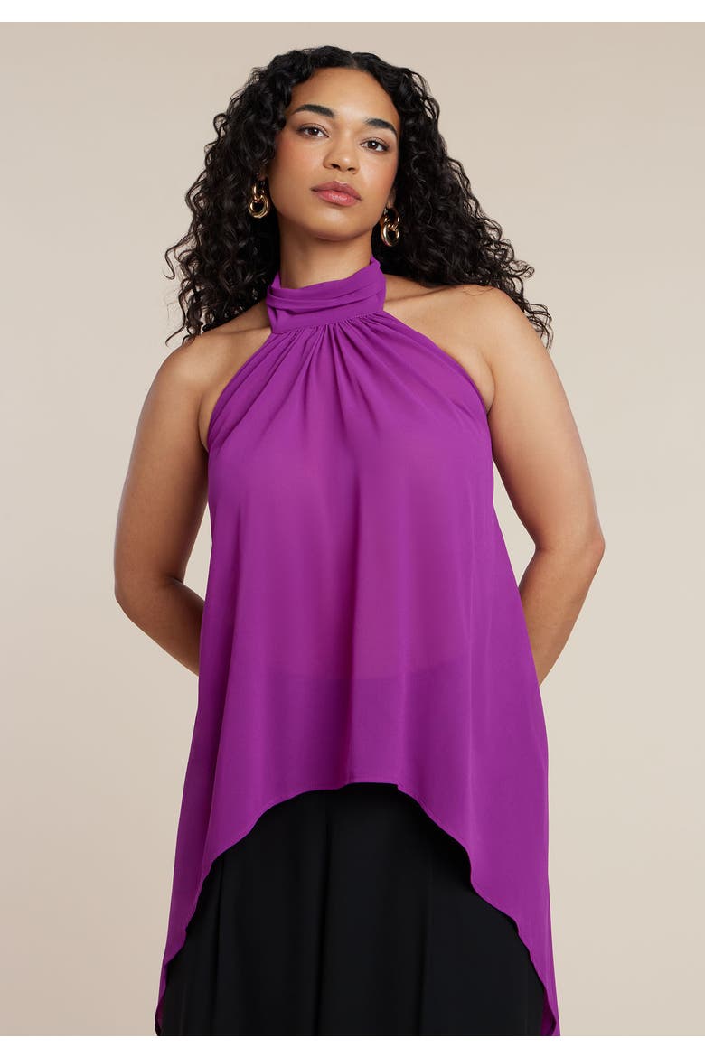 High-Low Halter Top, Alternate, color, DARK PURPLE