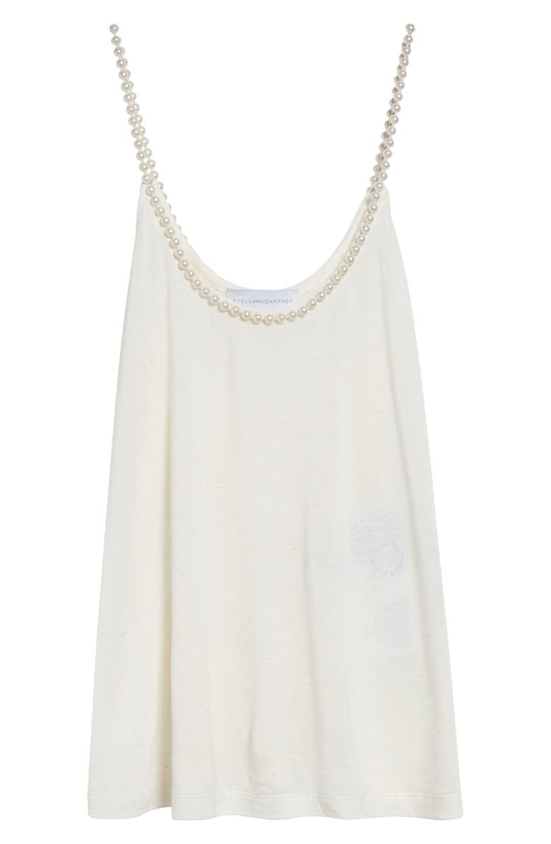 Stella McCartney Faux Pearl Embellished Camisole, Alternate, color, Cream