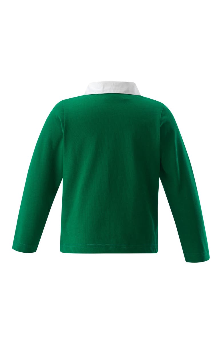 Rachel Riley Leaf Embroidered Rugby Top, Alternate, color,