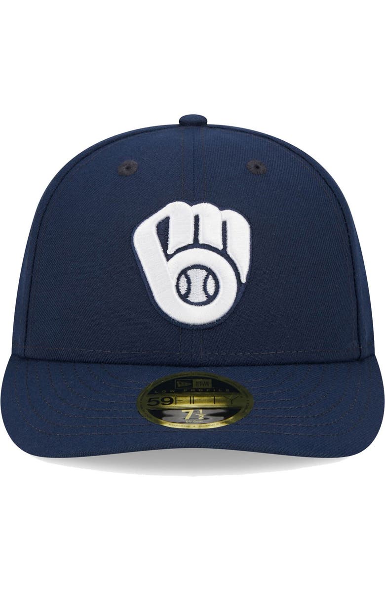 New Era Men's New Era Navy Milwaukee Brewers Oceanside Low Profile 59FIFTY Fitted Hat, Alternate, color, 
