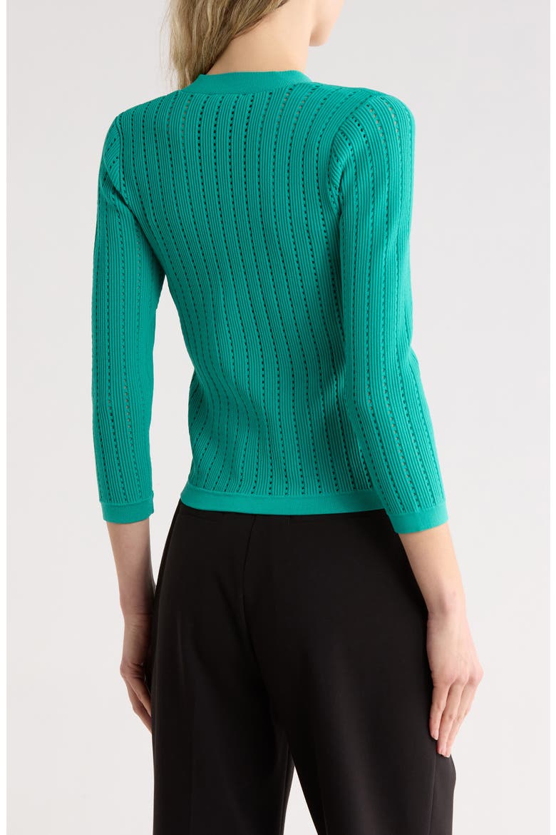 Irvin Pointelle Cardigan, Alternate, color, LAGOON/ ANT NICKEL