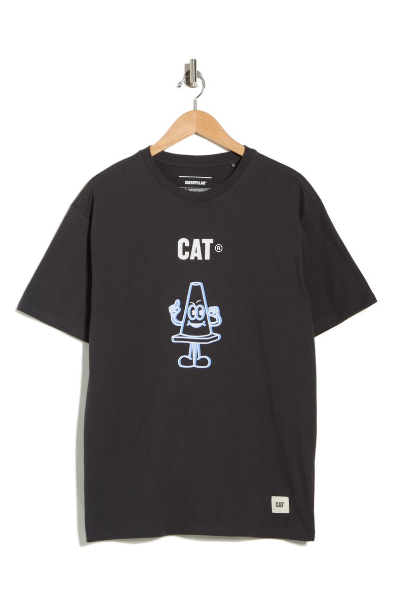 CAT WWR Relaxed Fit Cone Graphic T-Shirt, Main, color, Washed Black