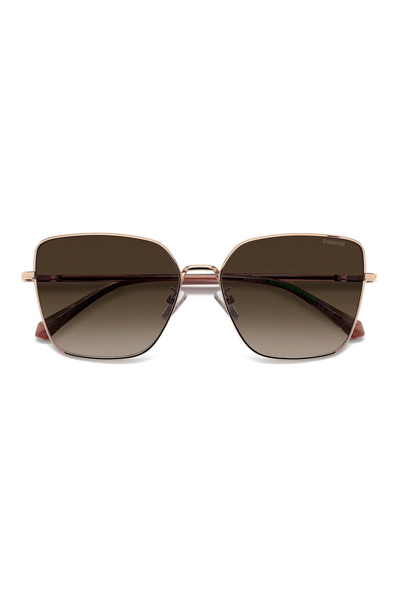 59mm Polarized Butterfly Sunglasses, Main, color, GOLD COPPER/ BROWN SF PZ