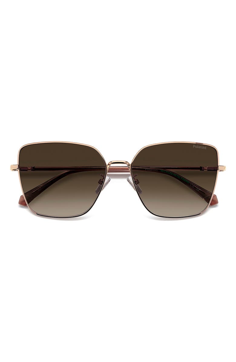 Polaroid 59mm Polarized Butterfly Sunglasses, Main, color, Gold Copper/ Brown Sf Pz