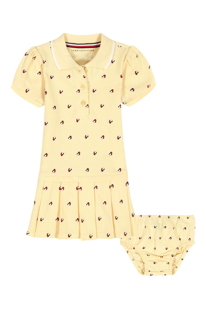 Tommy Heart Polo Dress & Bloomers, Main, color, GOLD