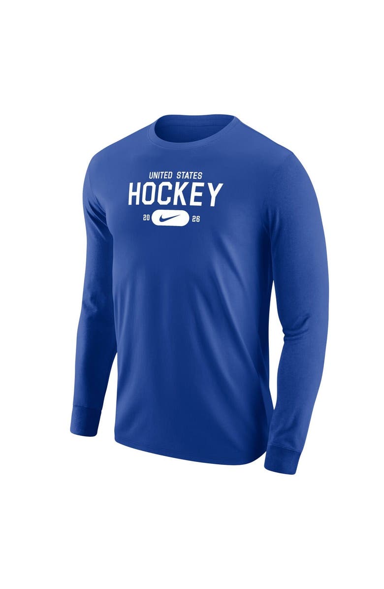 Nike Men's Nike Royal US Hockey 2026 Core Long Sleeve T-Shirt, Alternate, color, 