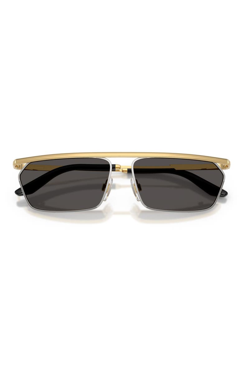 60mm Rectangular Sunglasses, Alternate, color, GOLD/ SILVER / DARK GREY