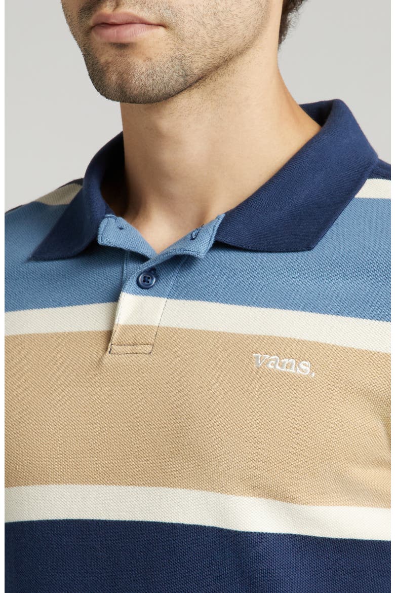 Halicrest Stripe Cotton Polo, Alternate, color, DRESS BLUES-COPEN BLUE
