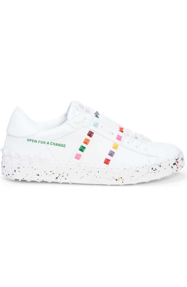 Valentino Garavani Valentino Open For a Change Rainbow Studded Sneaker, Alternate, color,