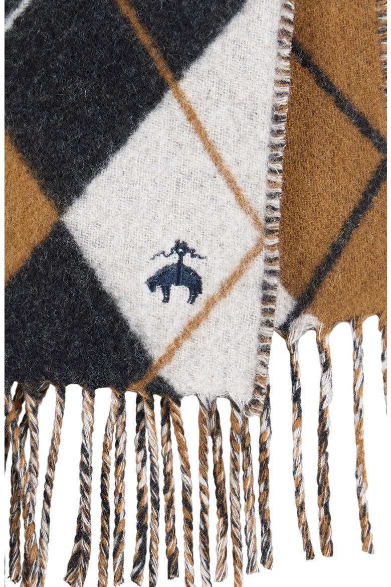 Cashmere Blend Argyle Scarf, Alternate, color, Black