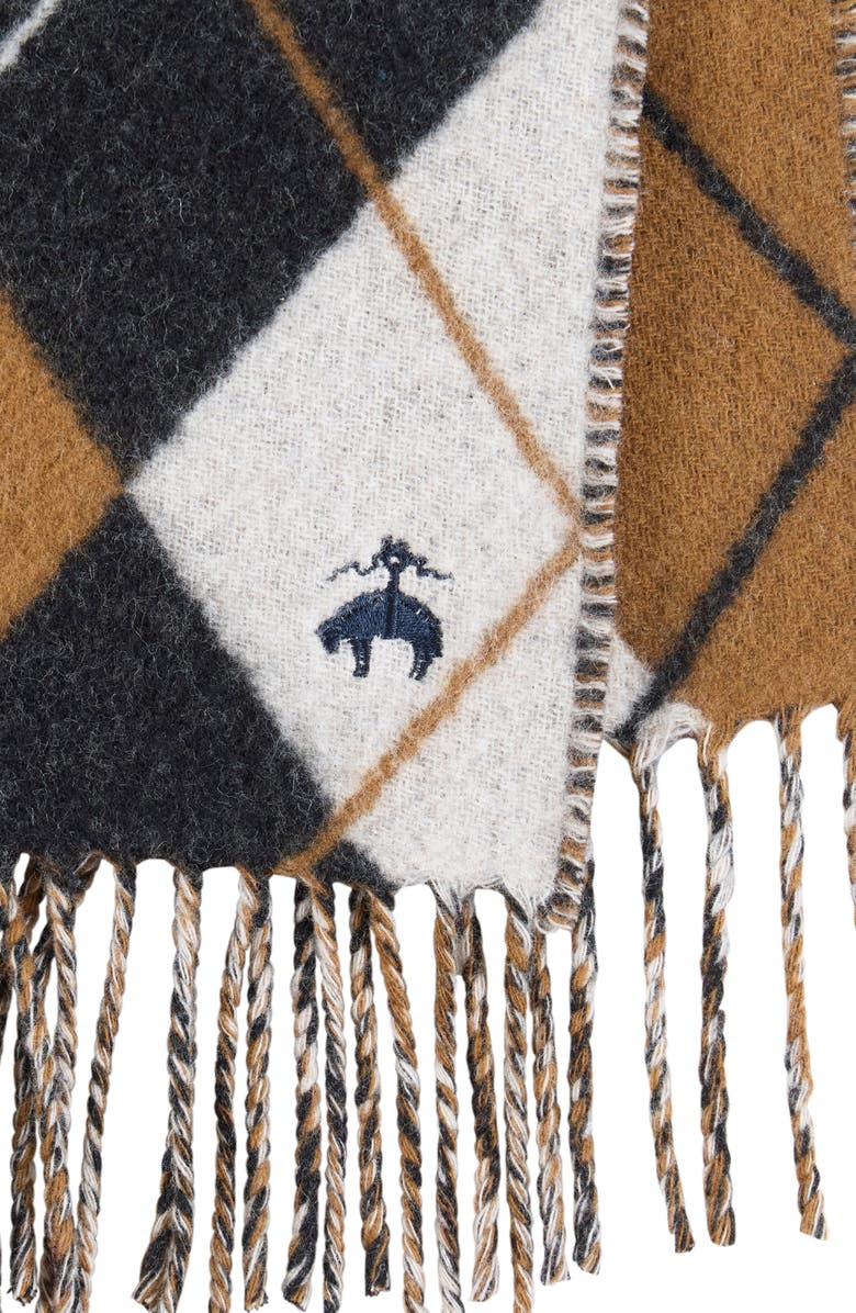 Brooks Brothers Cashmere Blend Argyle Scarf, Alternate, color, Black