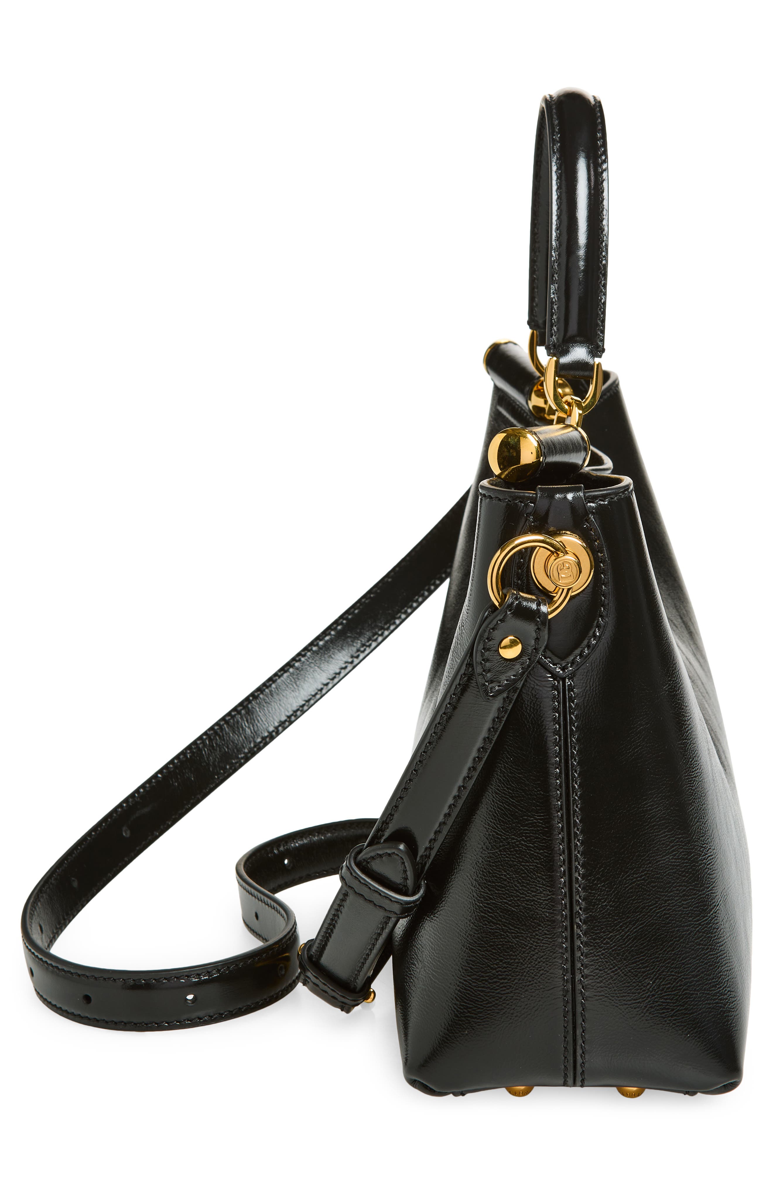 Dolce&Gabbana My Sicily Leather Shoulder Bag, Alternate, color, 80999 Nero