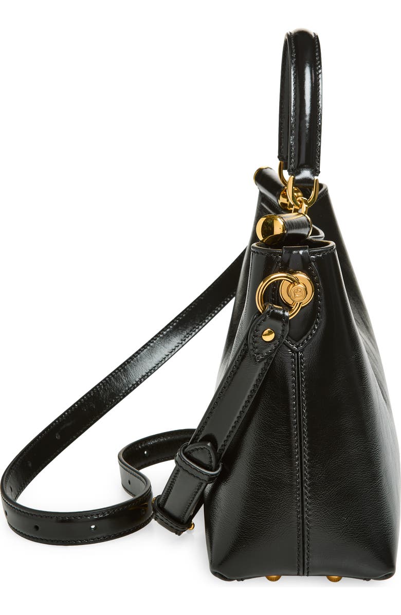 Dolce&Gabbana My Sicily Leather Shoulder Bag, Alternate, color, 80999 Nero