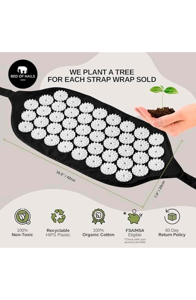 BED OF NAILS Bon Original Premium Acupuncture Strap, Alternate, color, Black