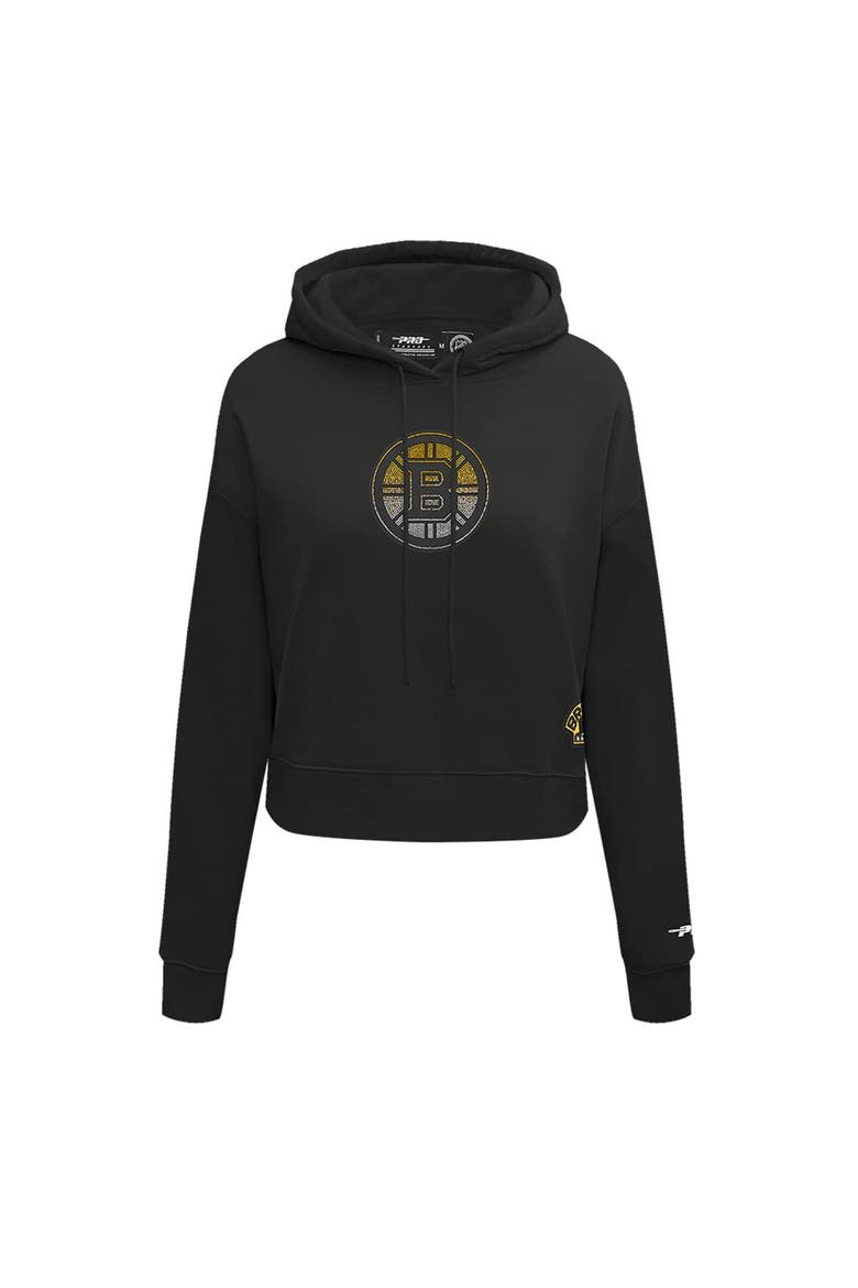 Women's Pro Standard  Black Boston Bruins Jewels Cropped Pullover Hoodie, Alternate, color, Black
