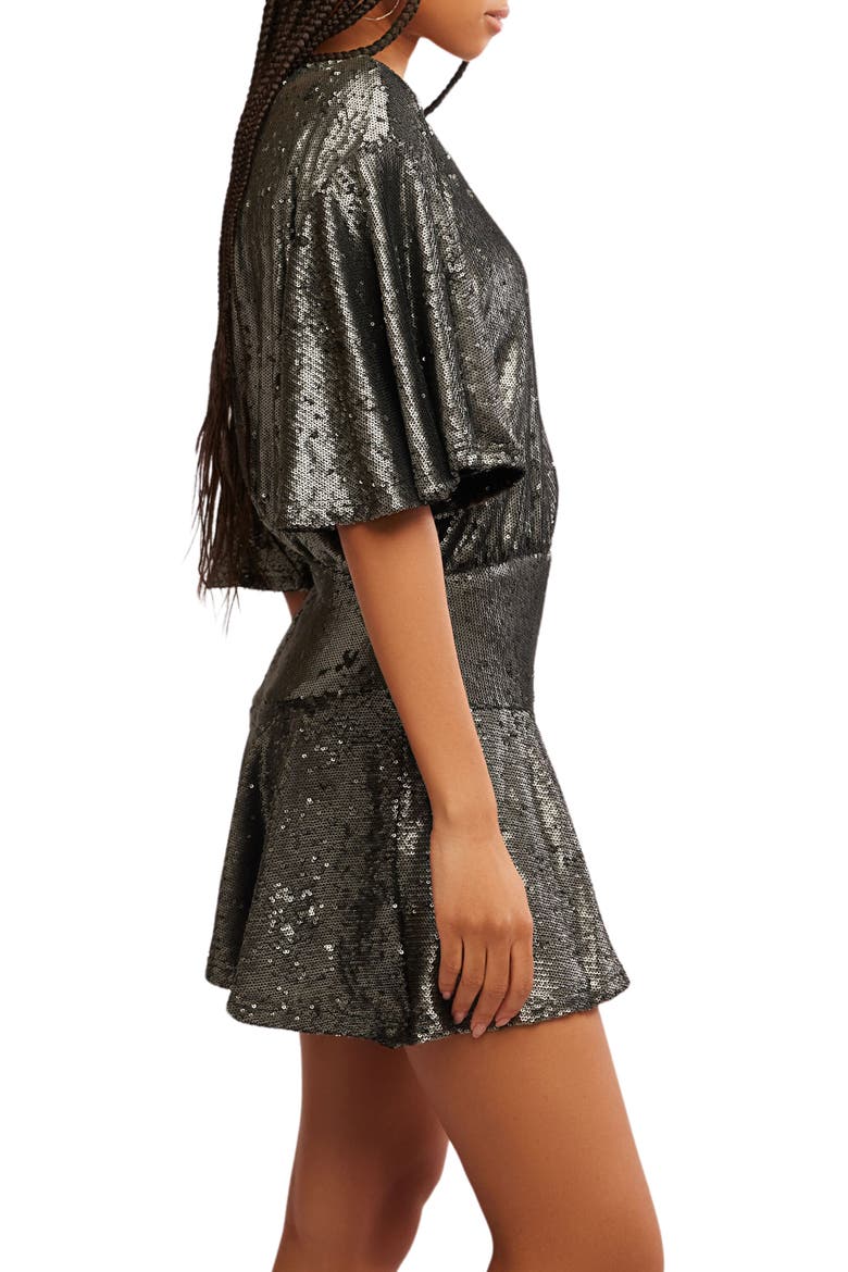 Manuka Sequin Minidress, Alternate, color, SILVER