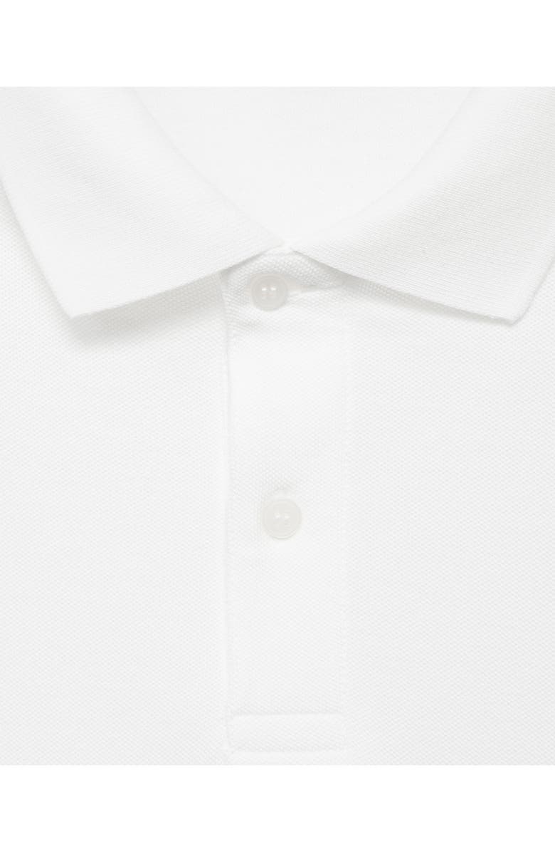 MANGO Regular Fit Cotton Piqué Polo, Alternate, color, White