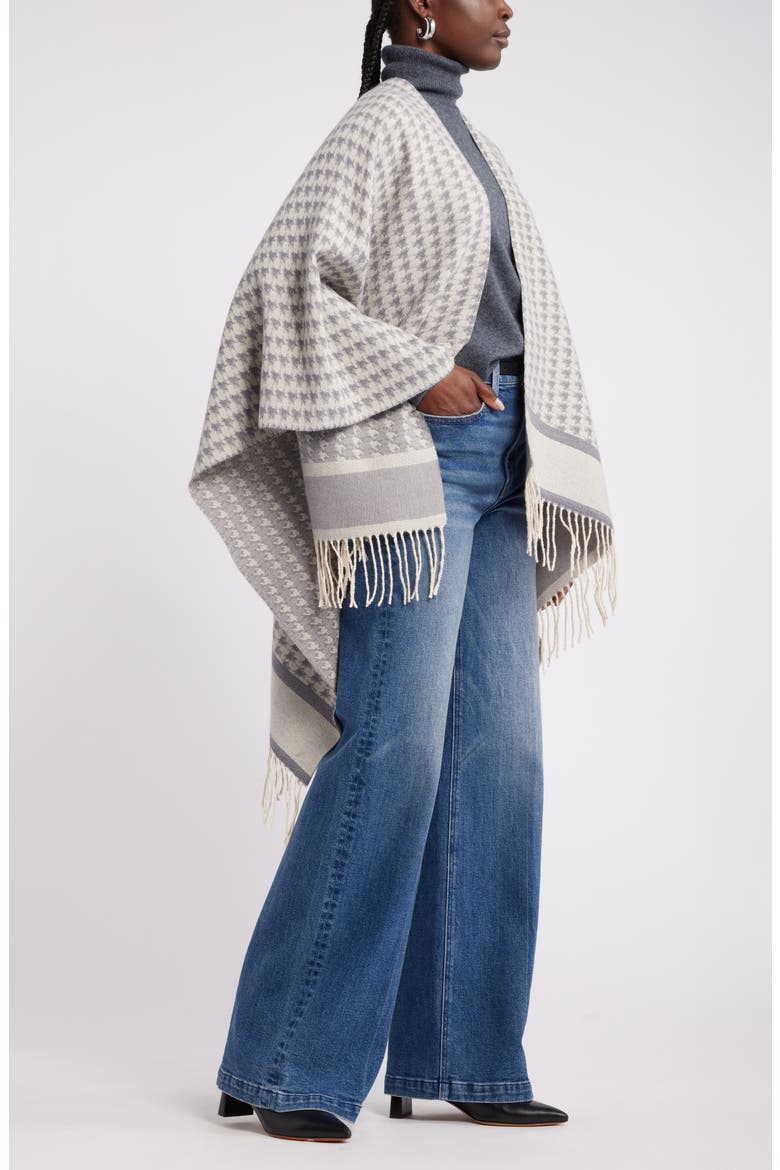 Houndstooth Ruana, Alternate, color, GREY FOLKSTONE COMBO