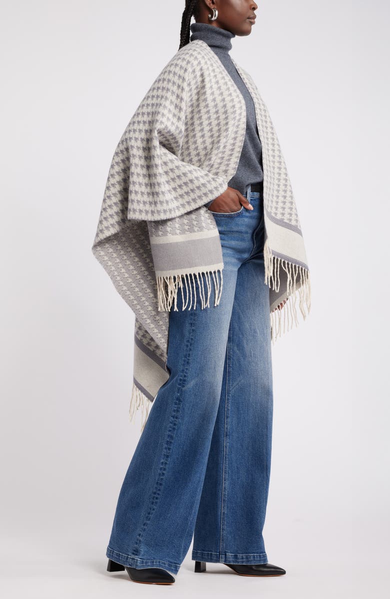 Nordstrom Houndstooth Ruana, Alternate, color,