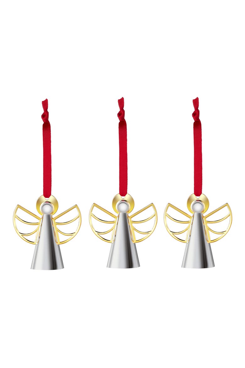 Set of 3 Angel Ornaments, Main, color, SILVER