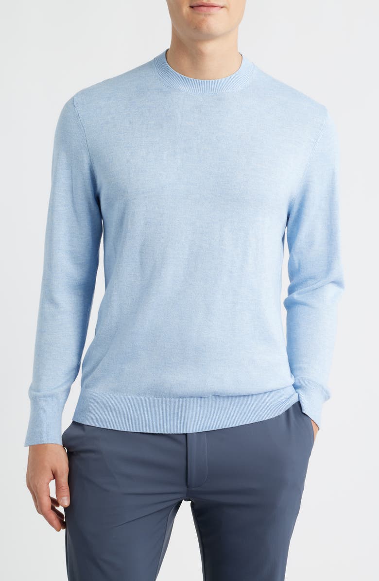 Mizzen+Main Heritage Crewneck Sweater, Main, color, Cloud Blue Heather