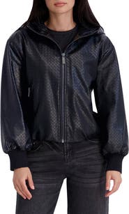 Kenneth Cole Basketweave Faux Leather Jacket