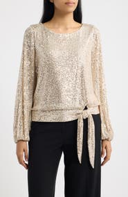 Tahari ASL Sequin Top