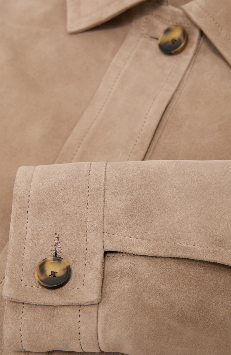 Reiss Sonny Suede Crop Jacket, Alternate, color, Neutral