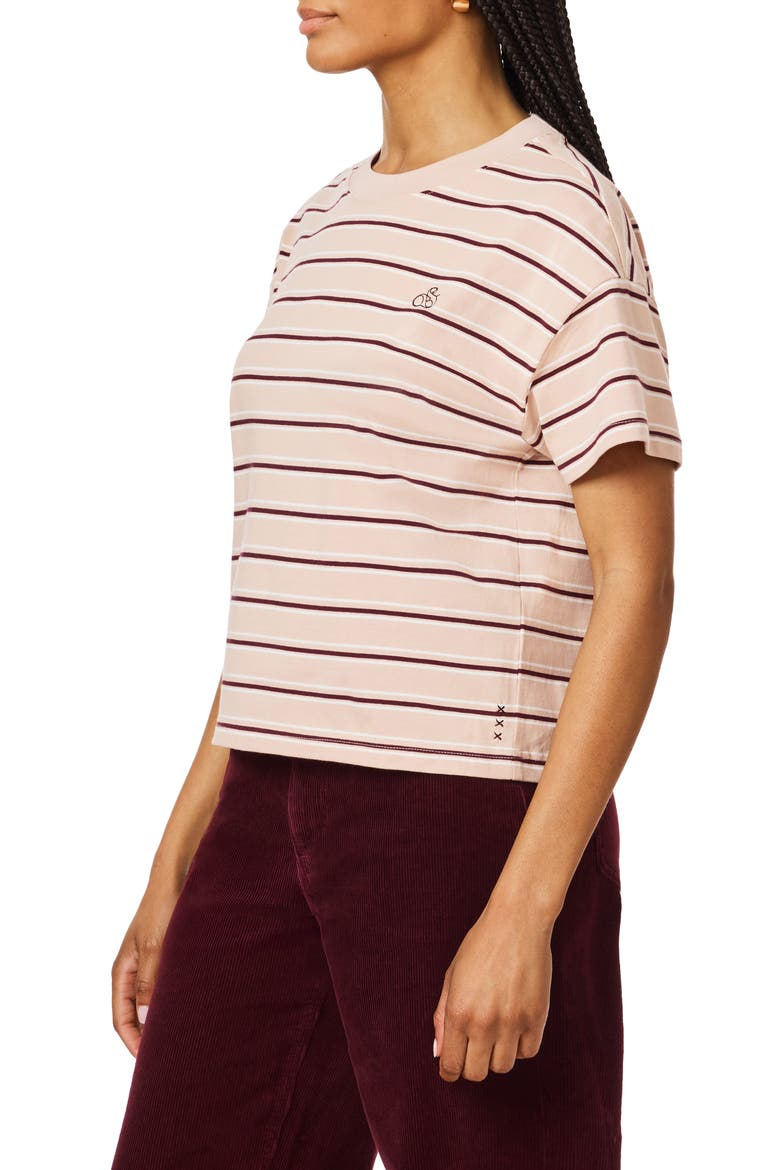 Boxy Yarn Dye Stripe T-Shirt, Alternate, color, FIG EMBROIDERY
